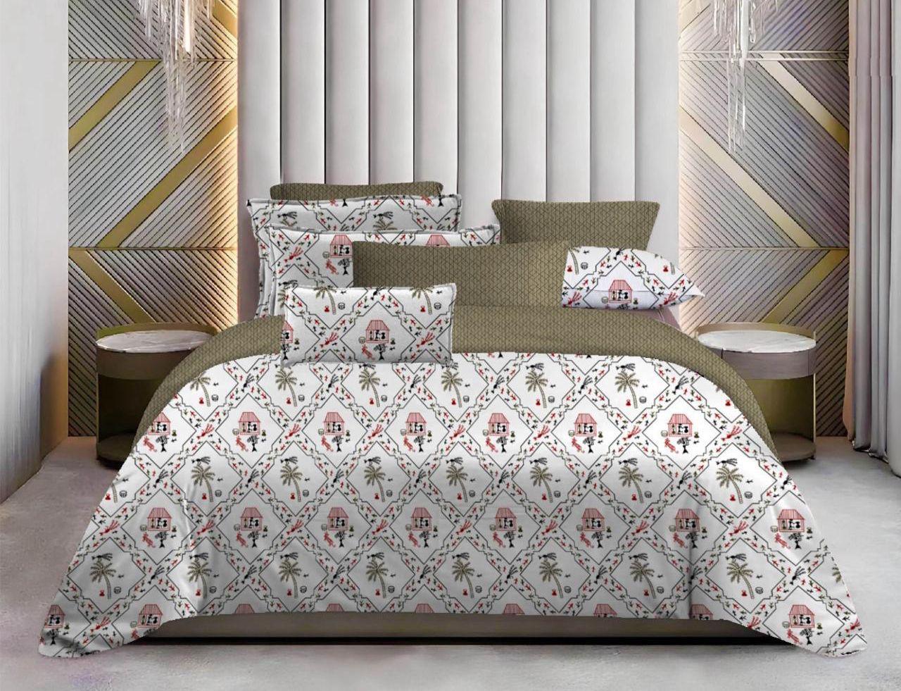 Cloudy Gift King Bedsheet Set  | 300 TC Cotton| 2 Pillow Covers