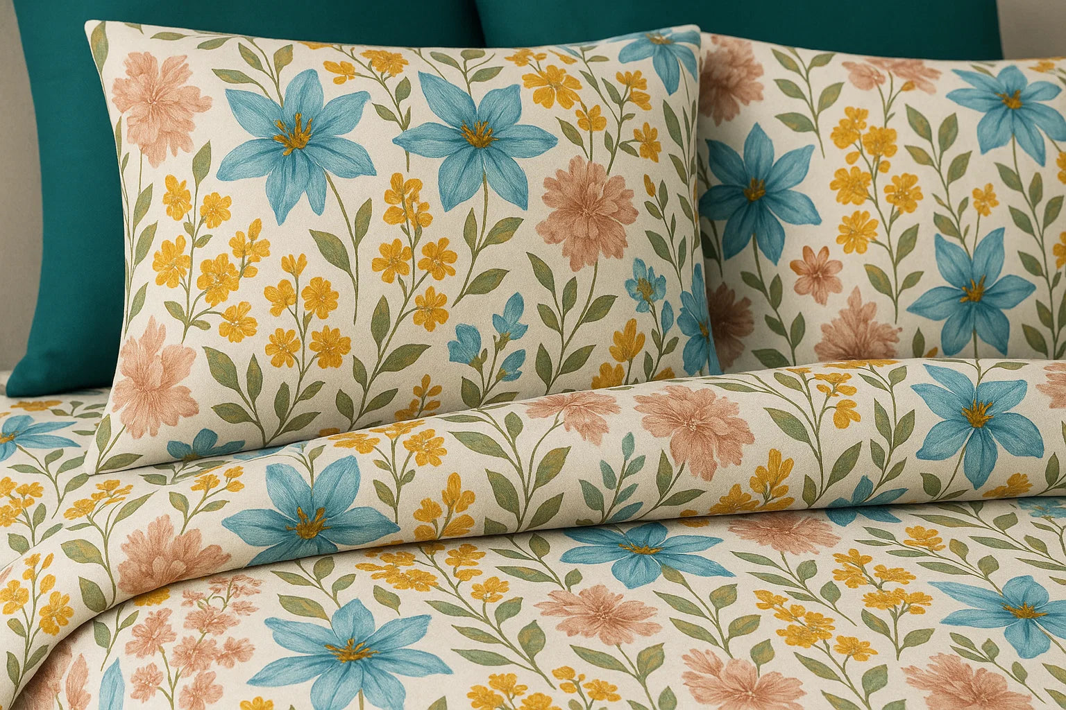 Parchinkari King Bedsheet Set| 210 TC Cotton| 2 Pillow Covers