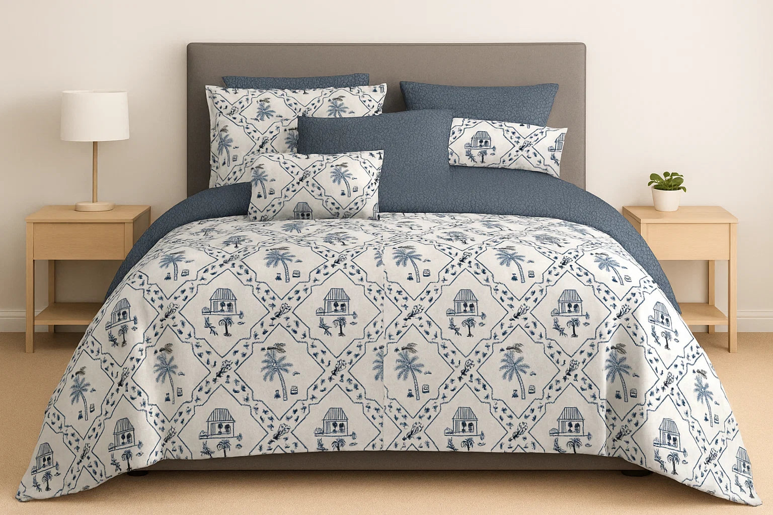 Luxe Home King Bedsheet set |144 TC Cotton| 2 Pillow Covers