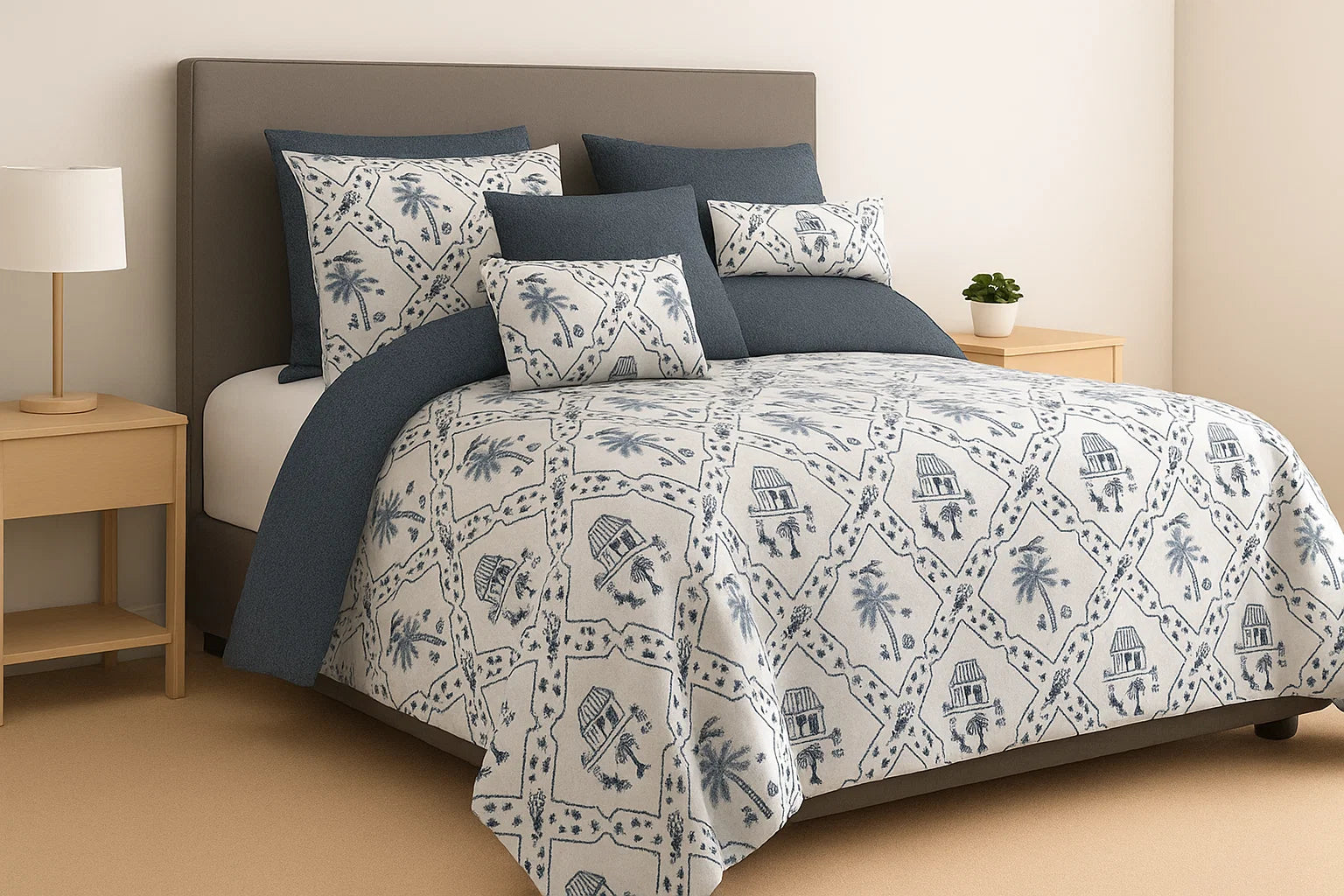 Luxe Home King Bedsheet set |144 TC Cotton| 2 Pillow Covers